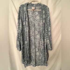 Knox Rose Gray Floral Kimono